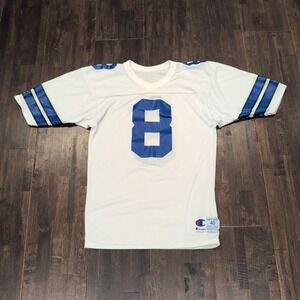 Vintage Champion Dallas Cowboys NFL Troy Aikman #8 Jersey Men's 40 Made USA